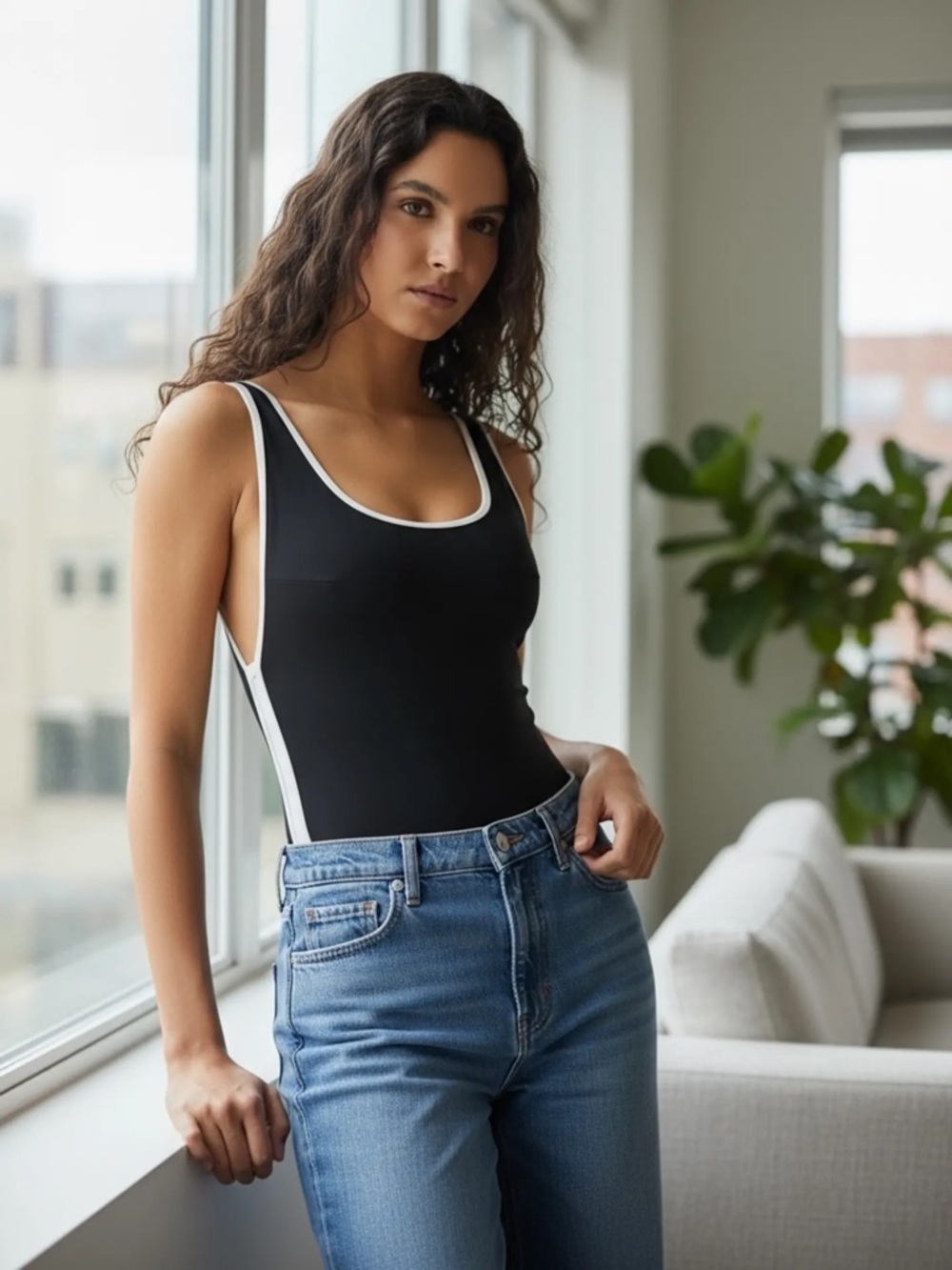 Good American Varsity SIDE-ZIP ONE-PIECE Swimsuit/ Bodysuit